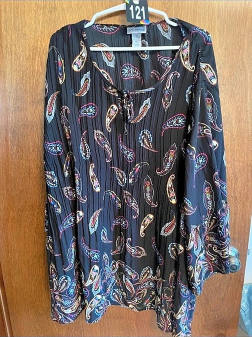 Catherine's Paisley Blouse in Black Size 2X Like New